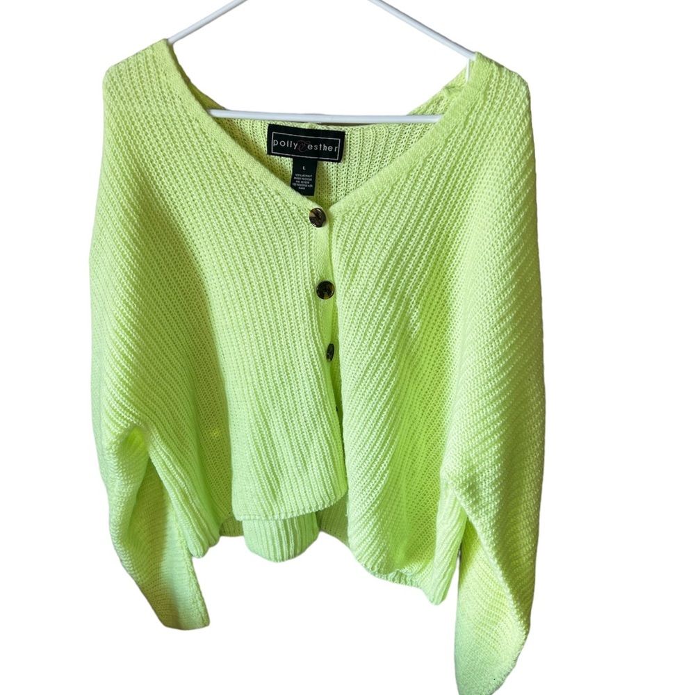 Neon yellow knitted crop top